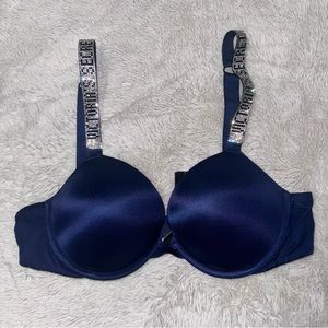 Victorias Secret Very Sexy blue shine strap push up bra